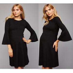 Isabella Oliver Bell Sleeve Maternity Dress Black